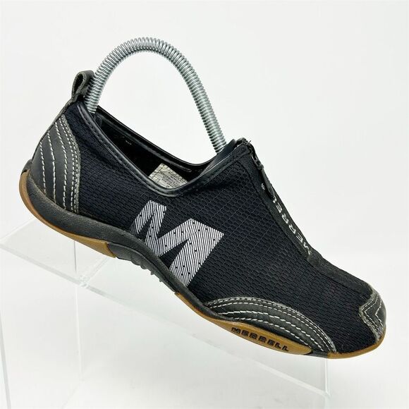 Merrell Barrado Black Lightweight Athletic Sporty Sneakers Size 7.5 Zip Closure - Picture 1 of 14